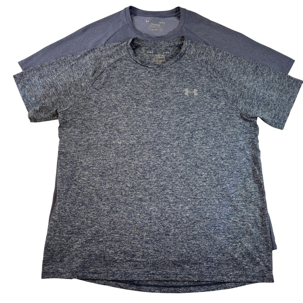 2 Under‎ Armour The Tech Tee Shirts Navy Blue Heather Men's Size Large